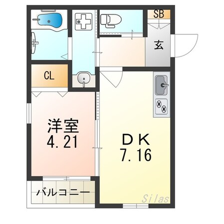 桃谷駅 徒歩9分 3階の物件間取画像